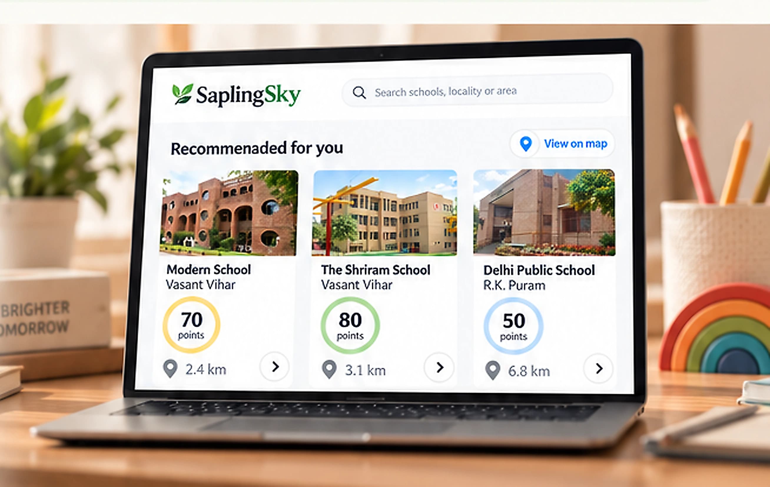 SaplingSky personalised school recommendations